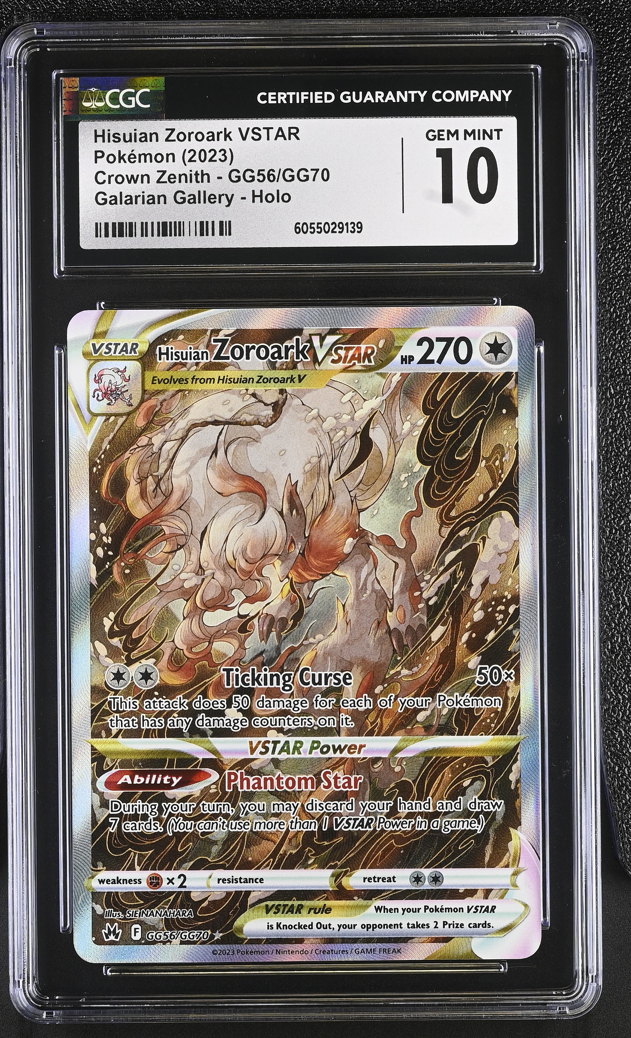 2023 #Gg56/Gg70 Hisuian Zoroark Vstar CGC 10 Crown Zenith - English
