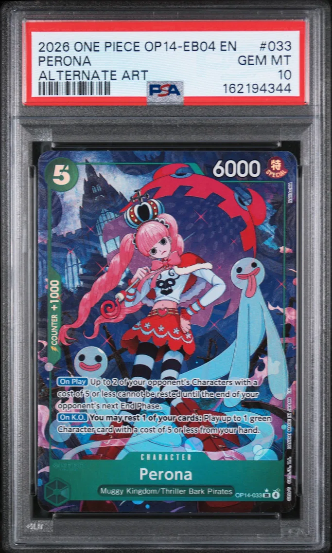 2026 #033 Perona PSA 10 One Piece OP14-EB04-the Azure Sea's Seven