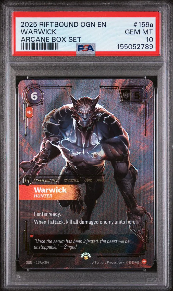 2025 #159a Warwick - Hunter PSA 10 Riftbound: League of Legends Ogn-Origins