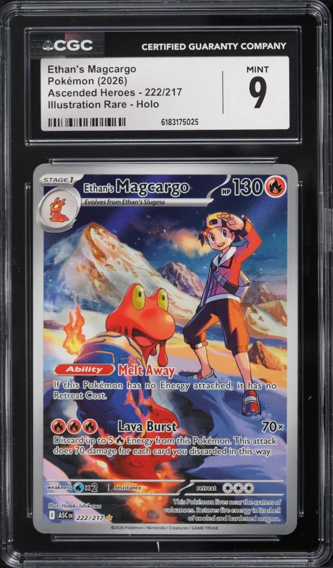 2026 #222 Ethan's Magcargo CGC 9 Pokemon Mega Evolution Ascended Heroes IR