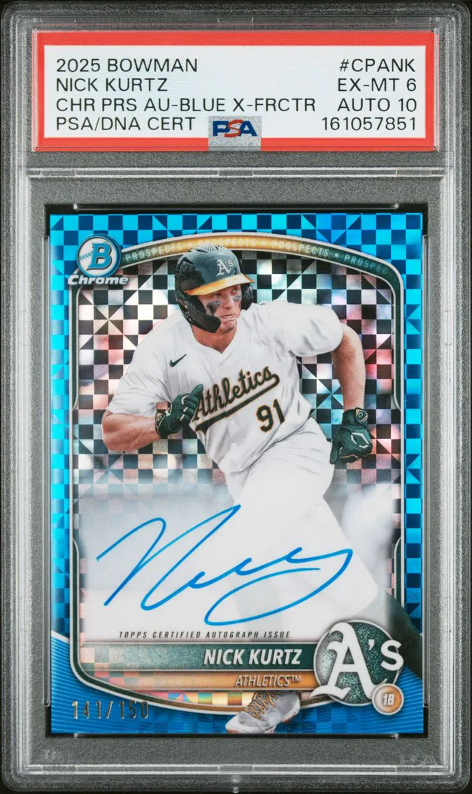 2025 #CPANK NICK KURTZ PSA 6 Bowman Chrome Prospect Autographs