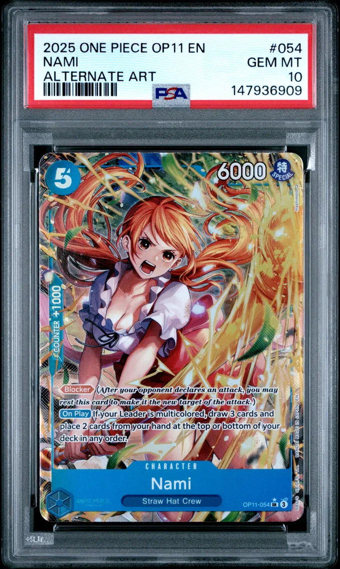 2025 #054 Nami PSA 10 One Piece OP11-A Fist of Divine Speed
