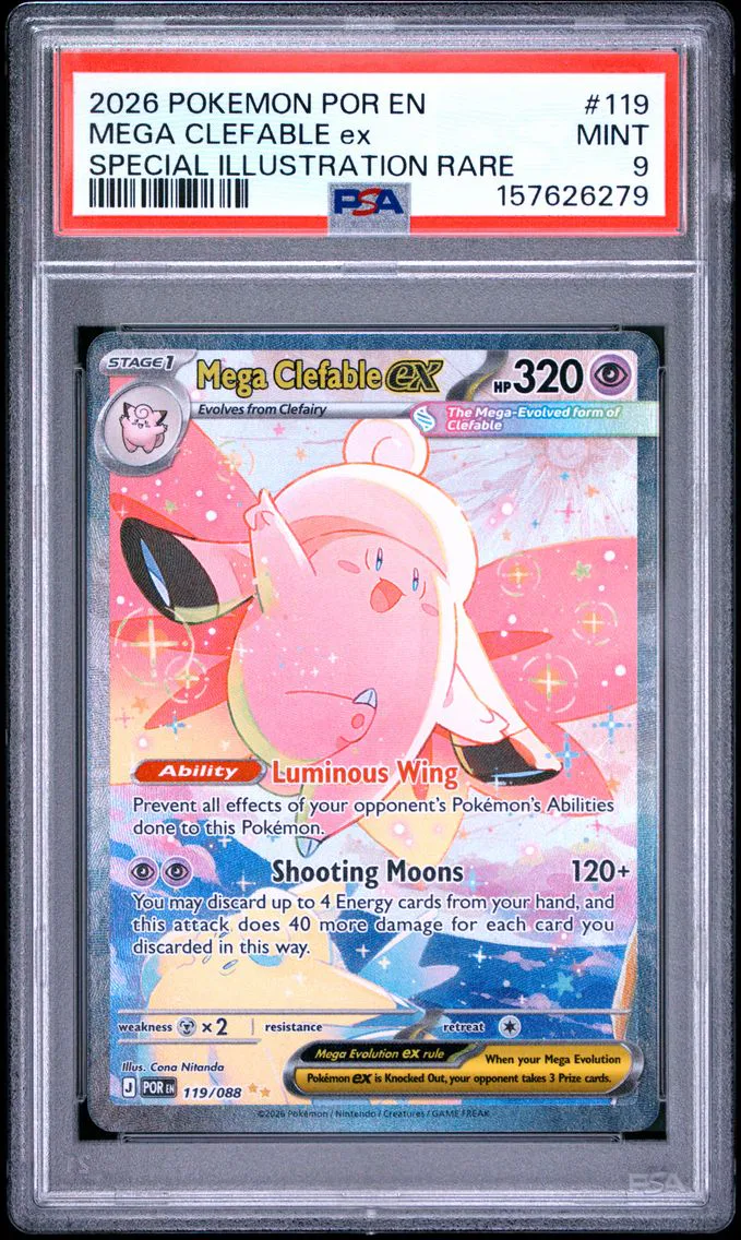 2026 #119 Mega Clefable EX PSA 9 Por EN-Perfect Order