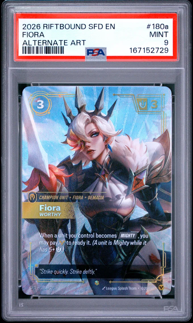 2026 #180a Fiora - Worthy PSA 9 Riftbound: League of Legends Sfd-Spiritforged