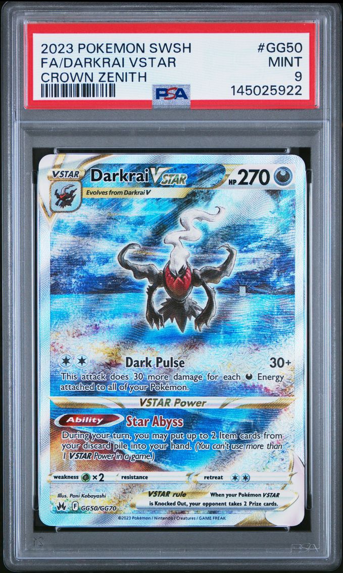 2023 #GG50 Full Art/Darkrai Vstar PSA 9 Sword and Shield Crown Zenith Pokemon