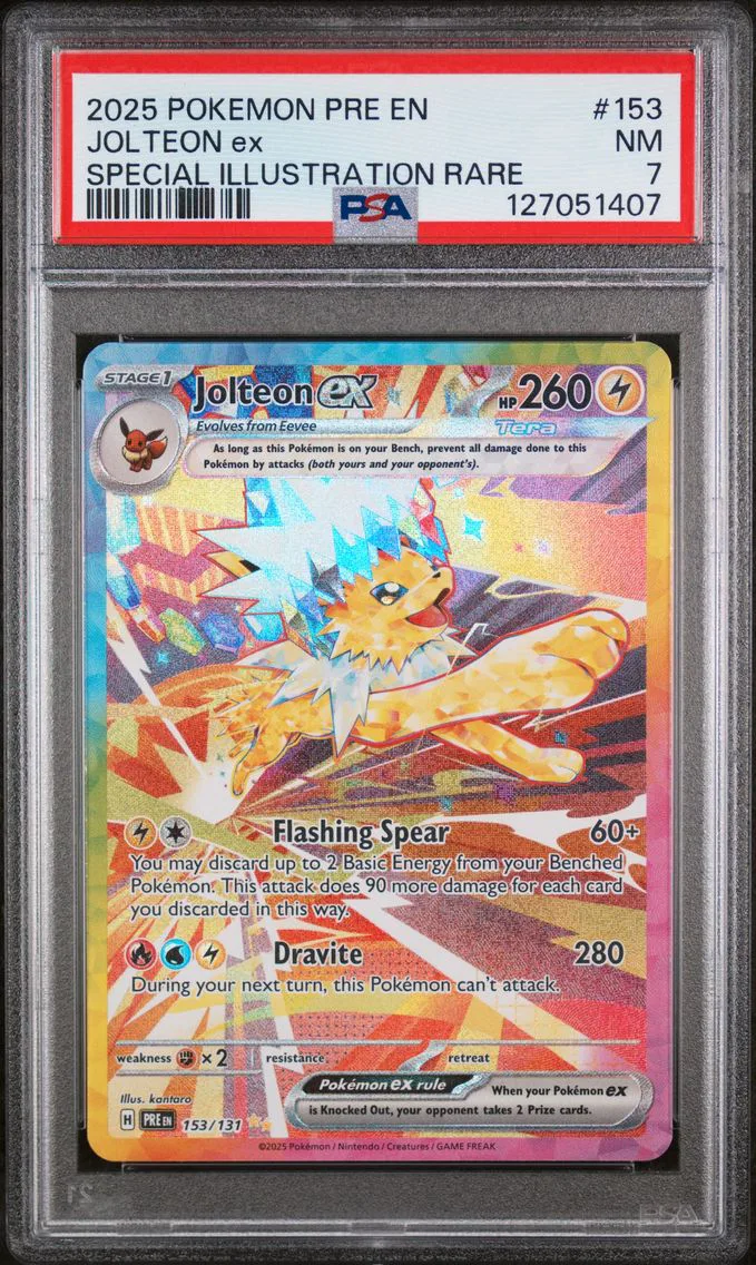 2025 #153 Jolteon EX PSA 7 Pre E