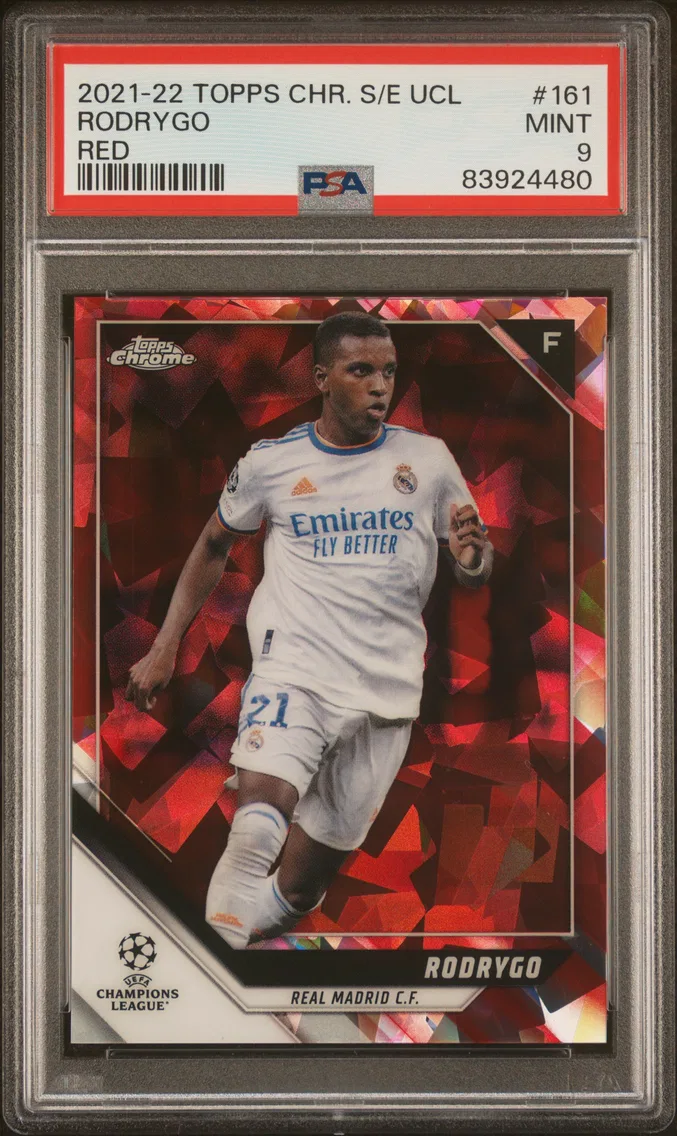 2021 #161 Rodrygo PSA 9 Topps Chrome Sapphire Edition UEFA Champions League