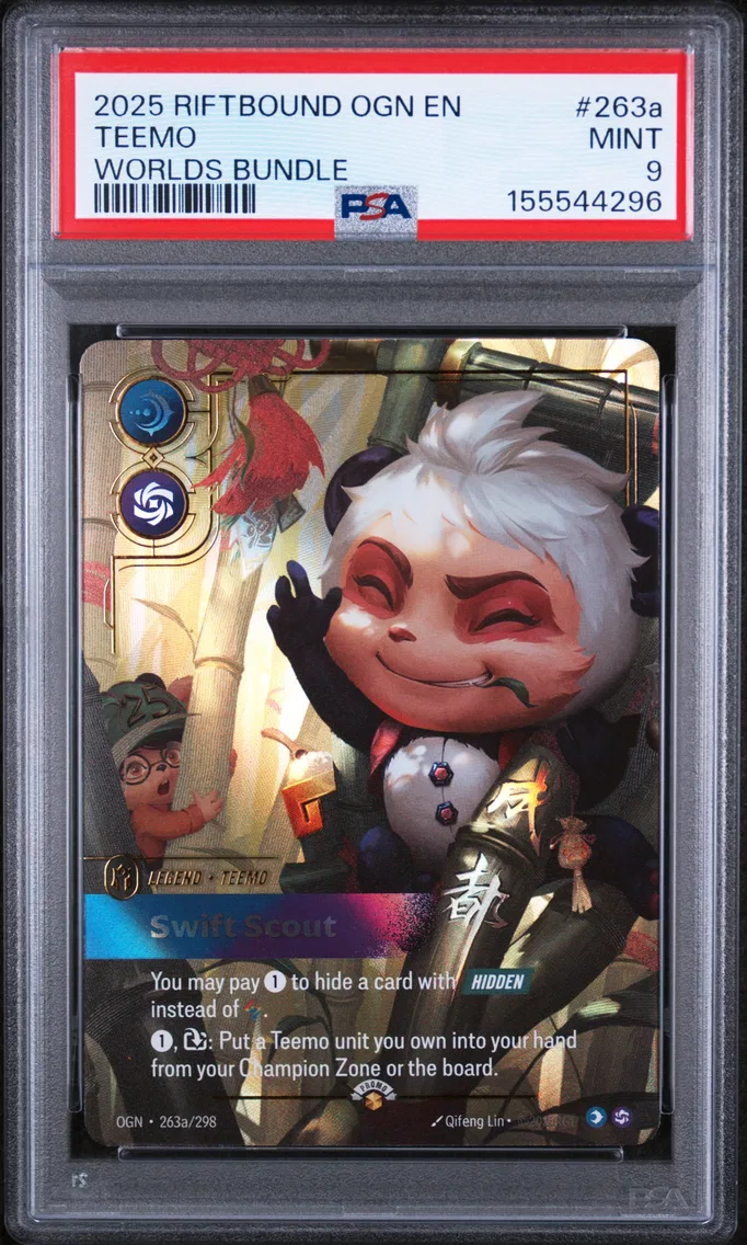 2025 #263a Teemo - Swift Scout PSA 9 Riftbound: League of Legends Ogn-Origins