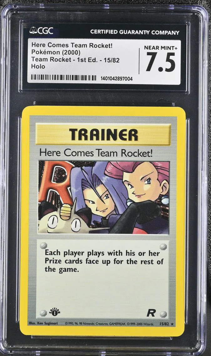 2000 #15 Here Comes Team Rocket! CGC 7.5 Team Rocket - 1st Edition - English