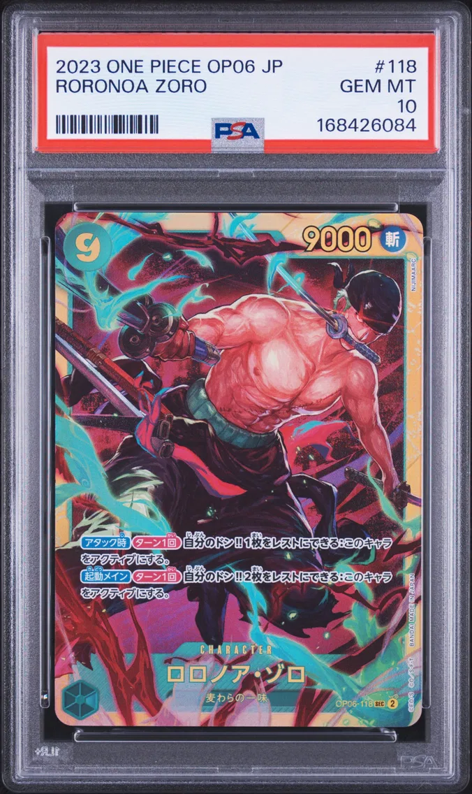 2023 #118 Roronoa Zoro PSA 10 One Piece Japanese OP06-Wings of the Captain