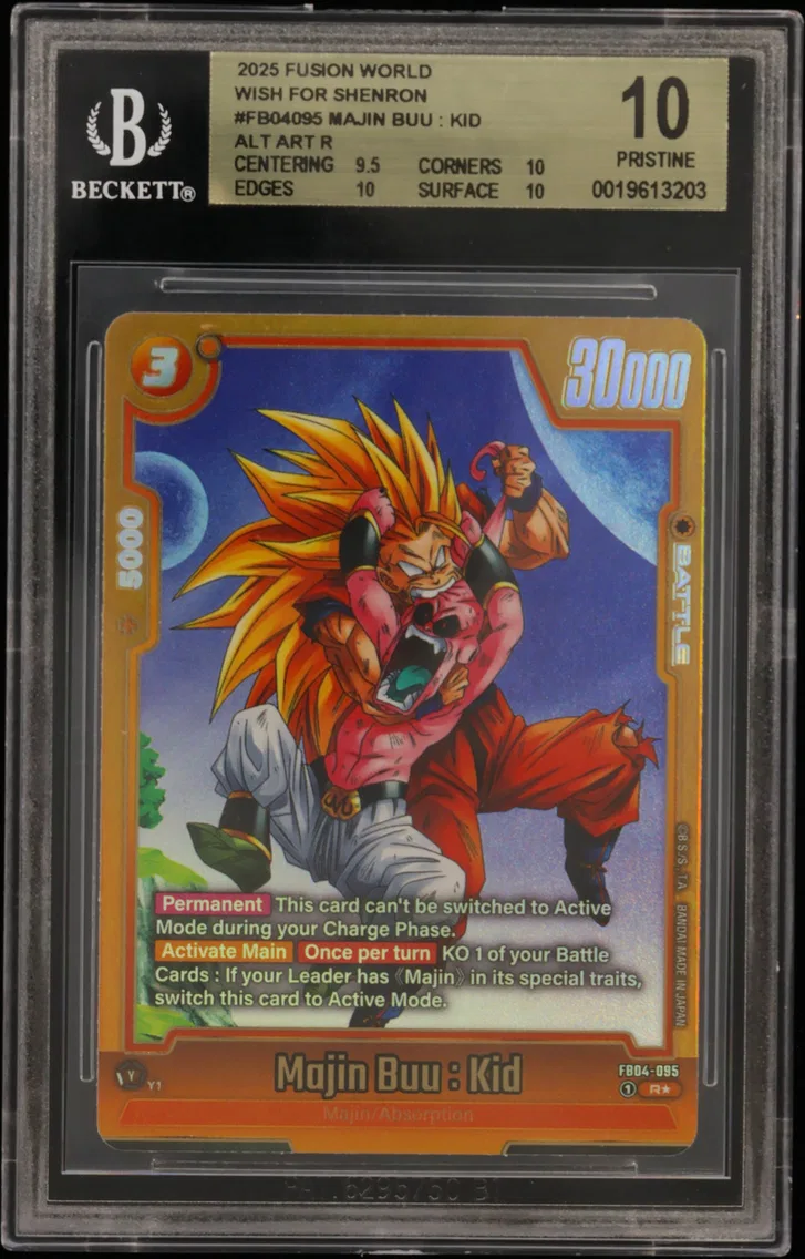 2025 #FB04095 Majin Buu : Kid ALT ART R BGS 10 Dragon Ball Super Card Game Fusion World Wish for Shenron