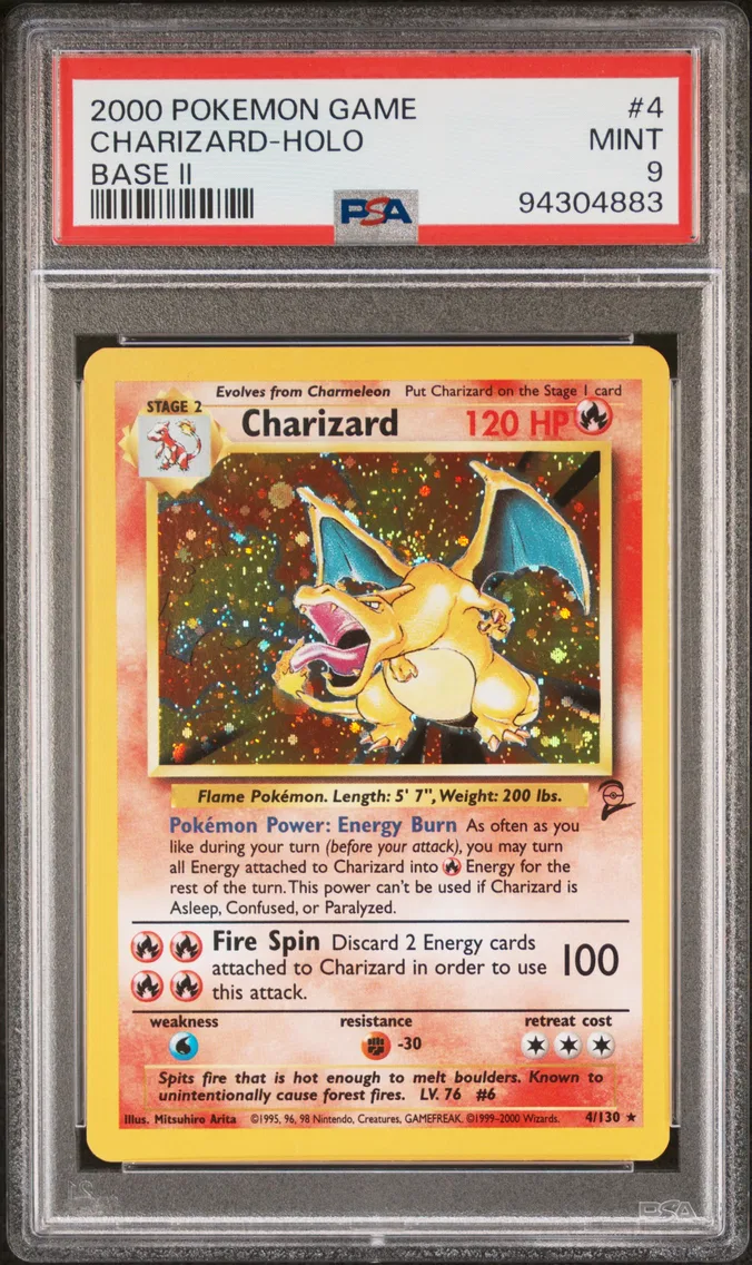 2000 #4 Charizard-Holo PSA 9 Game Base II