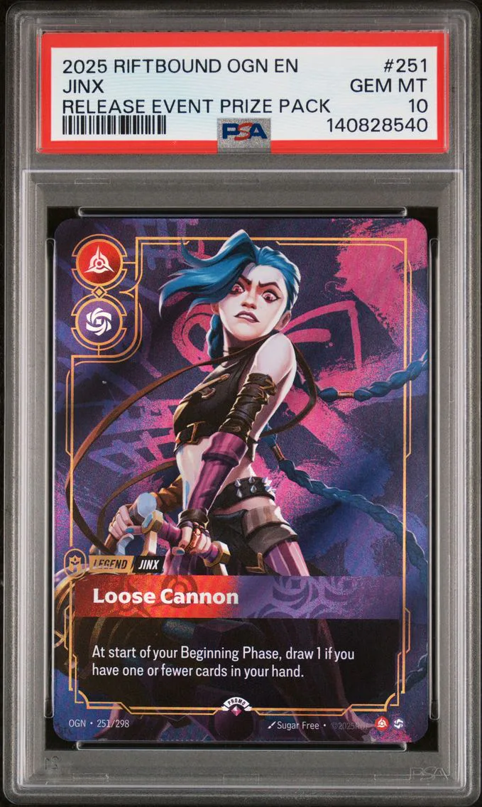 2025 #251 Jinx - Loose Cannon PSA 10 Riftbound: League of Legends Ogn-Origins