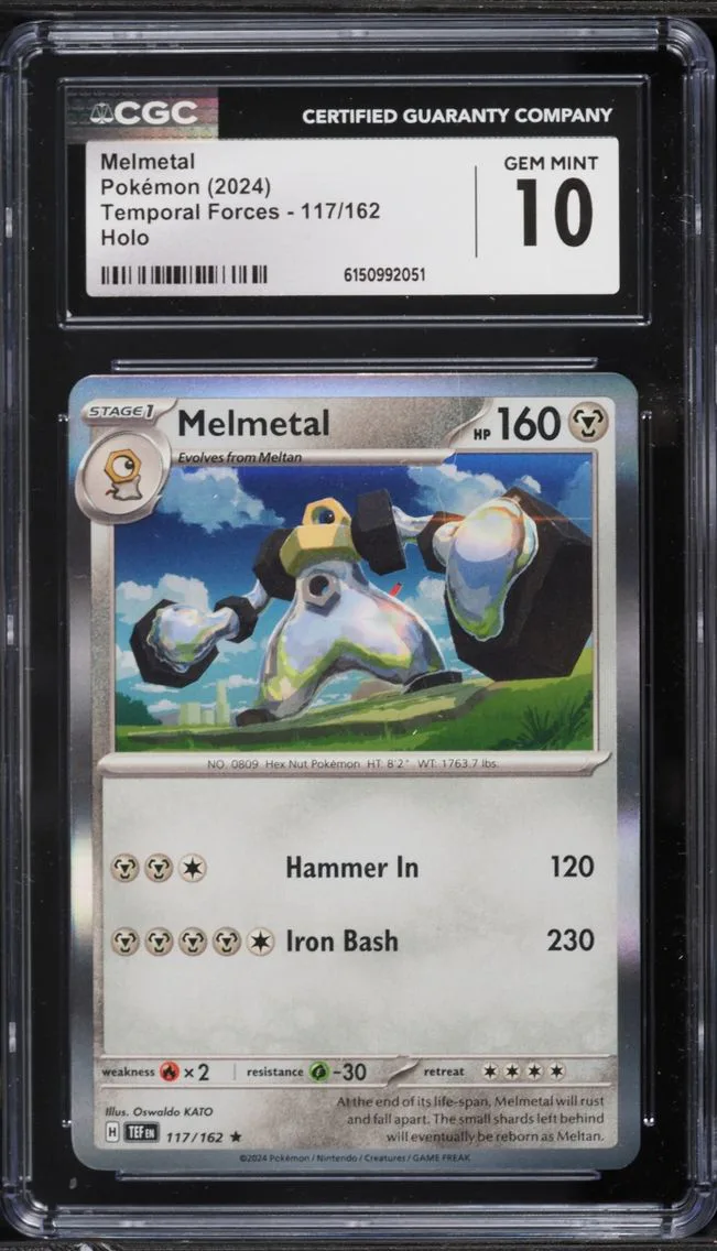 2024 Temporal Forces - TEF EN - English Pokemon Scarlet & Violet Temporal Forces Holo Melmetal #117/162 CGC 10