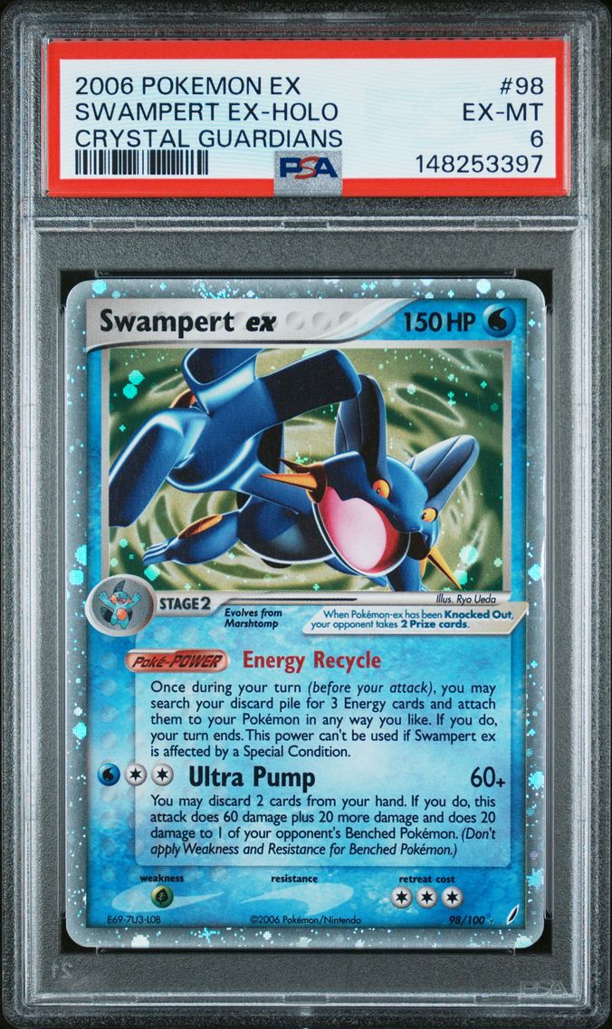 2006 #98 Swampert EX-Holo PSA 6 EX Crystal Guardians