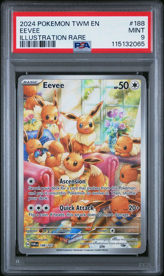 2024 #188 Eevee PSA 9 Twm EN-Twilight Masquerade Pokemon
