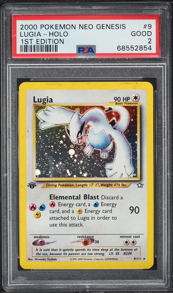 2000 #9 Lugia-Holo PSA 2 Neo Genesis 1st Edition Pokemon