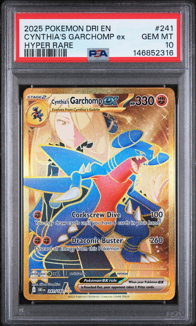2025 #241 Cynthia's Garchomp EX PSA 10 Dri EN-Destined Rivals