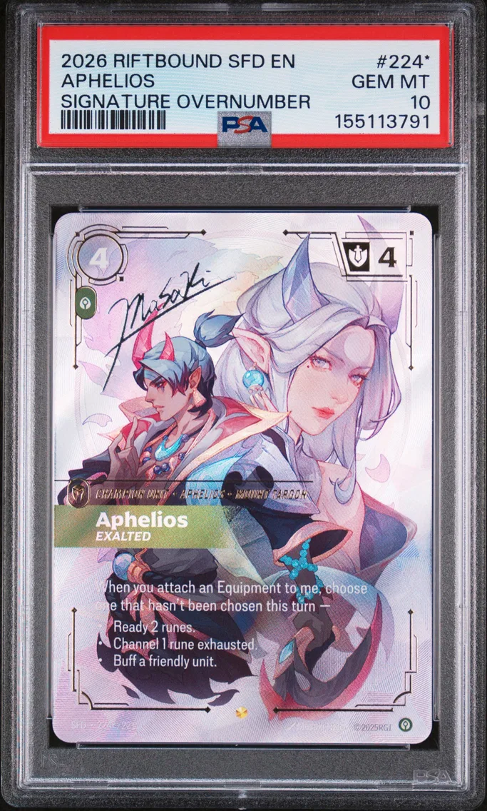 2026 #224* Aphelios - Exalted PSA 10 Riftbound: League of Legends Sfd-Spiritforged