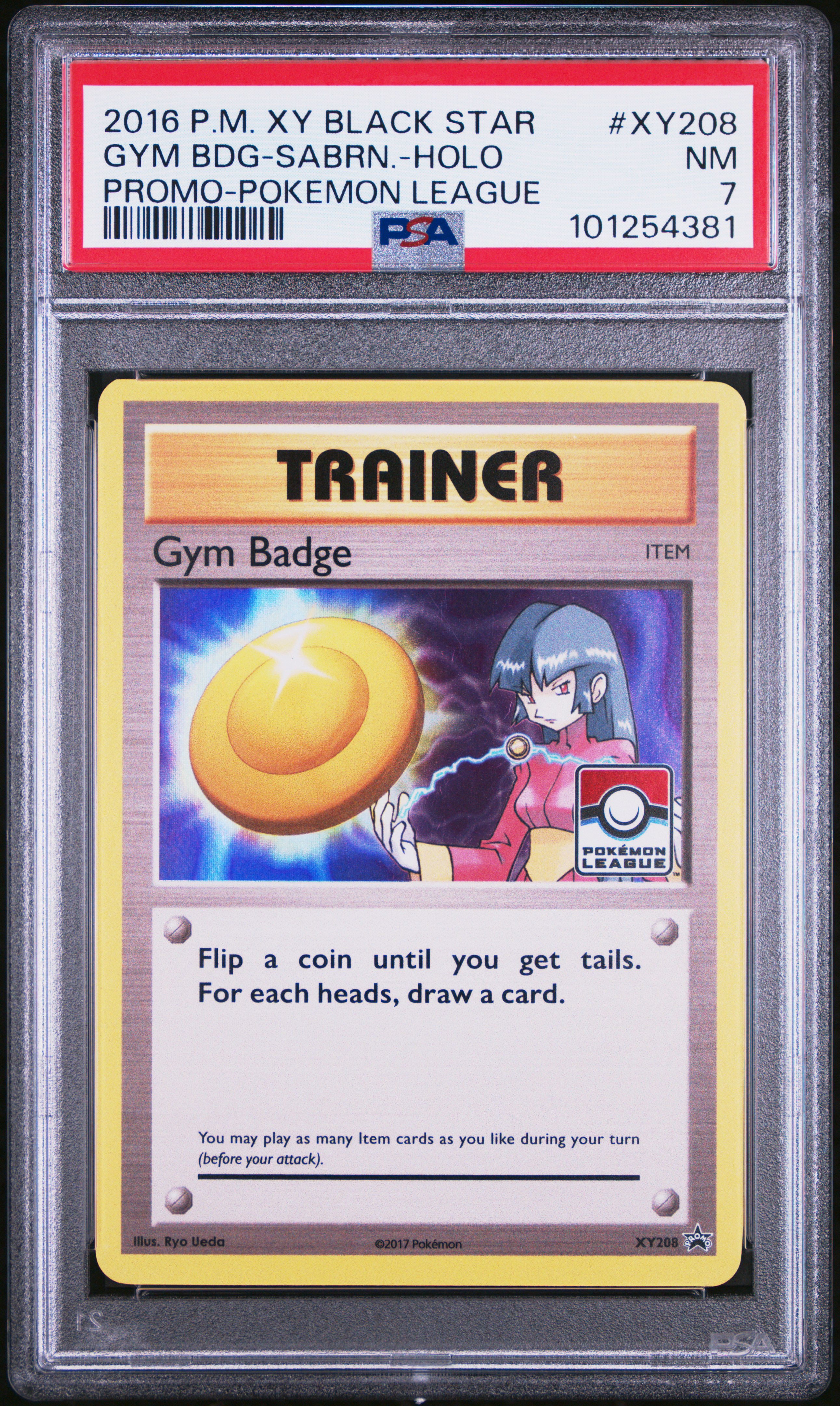 2016 #Xy208 Gym Bdg-Sabrn.-Holo PSA 7 Xy Black Star Promo