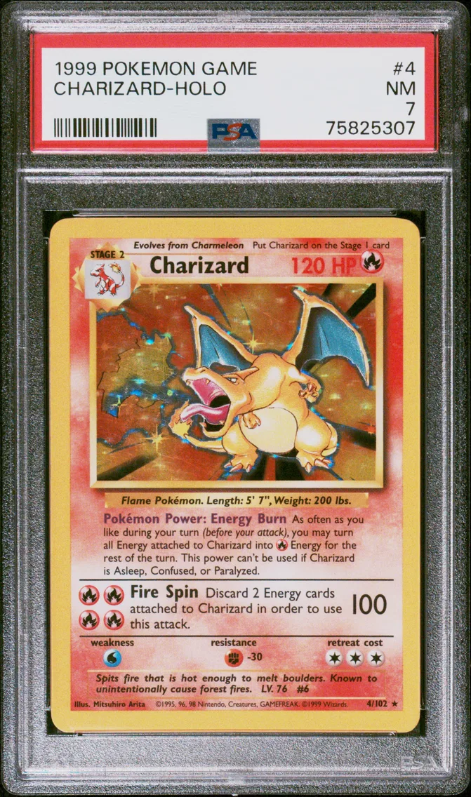 1999 #4 Charizard-Holo PSA 7 Game