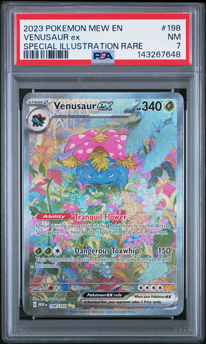 2023 #198 Venusaur EX PSA 7 Mew EN-151 Pokemon