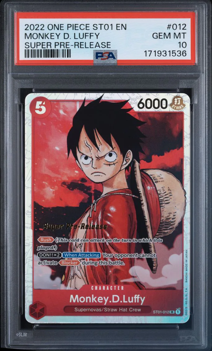 2022 #012 Monkey D. Luffy PSA 10 One Piece Starter Deck ST01-Straw Hat Crew
