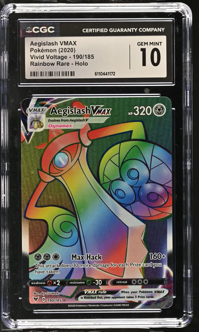 2020 #190 Aegislash VMAX CGC 10 Vivid Voltage - English