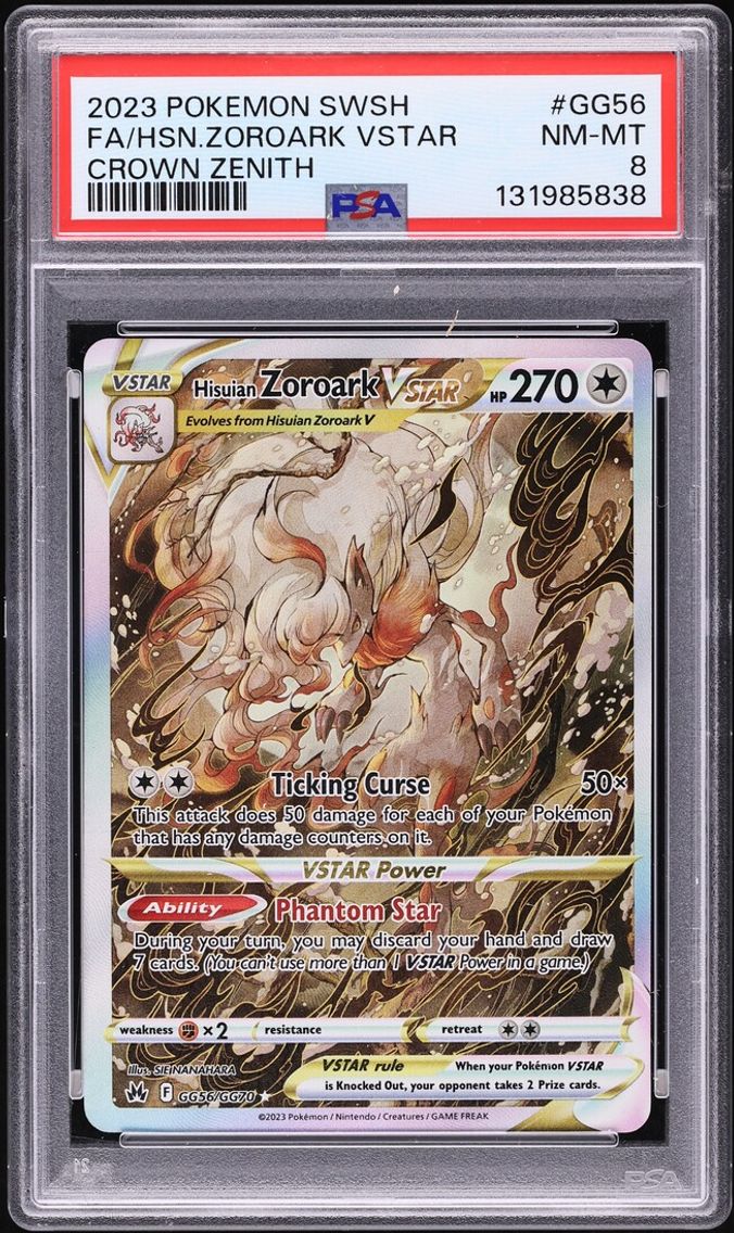 2023 #GG56 Hisuian Zoroark VSTAR PSA 8 Pokemon Sword & Shield Crown Zenith Alt Art