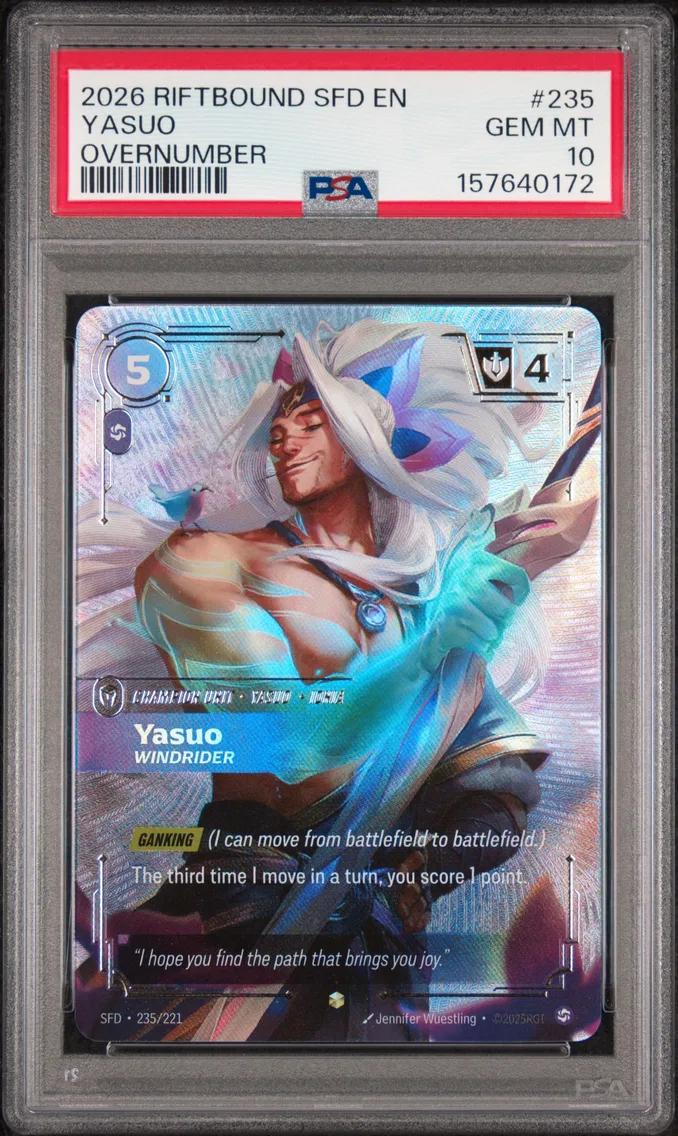 2026 #235 Yasuo - Windrider PSA 10 Riftbound: League of Legends Sfd-Spiritforged