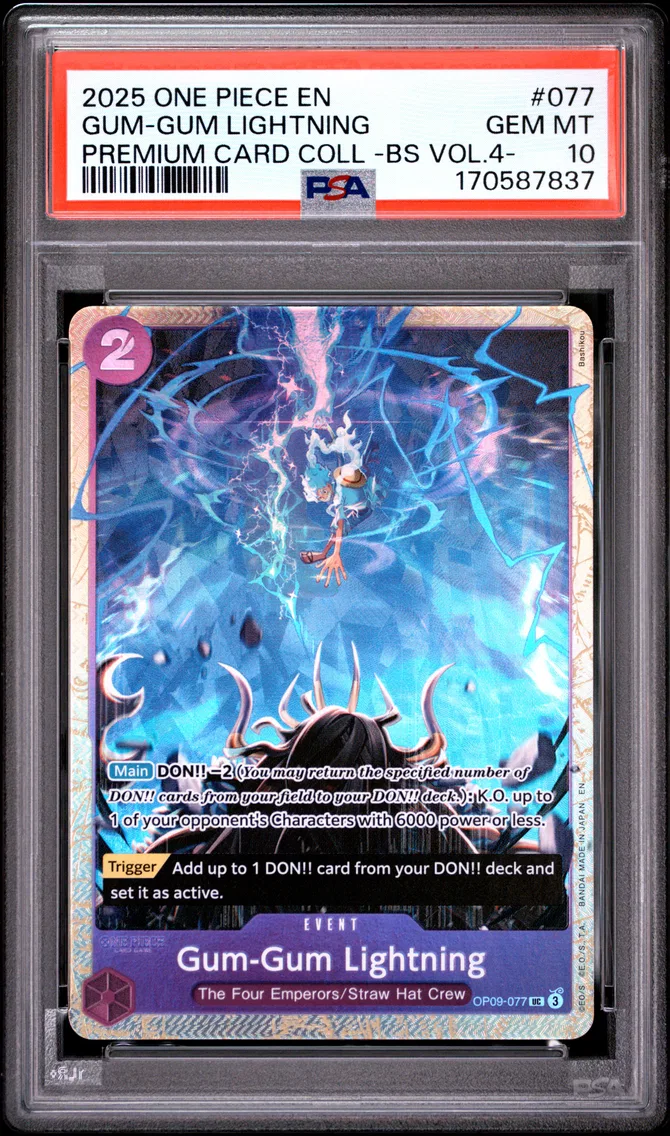 2025 #077 Gum-Gum Lightning PSA 10 One Piece Premium Card Collection -Best Selection Vol.4 -