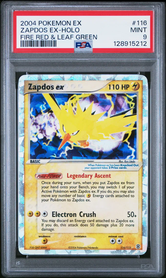 2004 #116 Zapdos EX-Holo PSA 9 EX Fire Red & Leaf Green