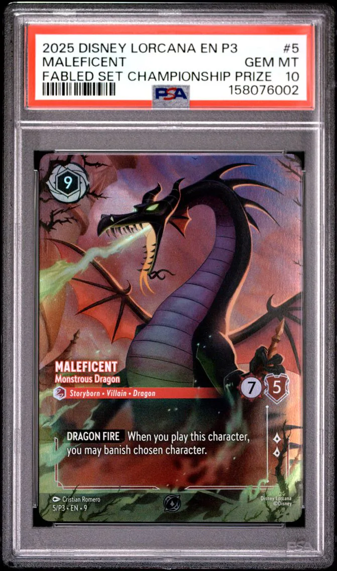 2025 #5 Maleficent - Monstrous Dragon PSA 10 Disney Lorcana EN P3-Promo