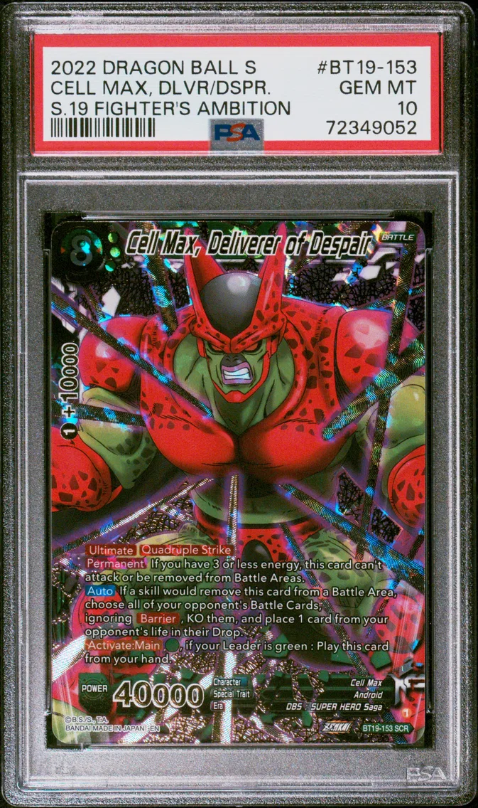 2022 #BT19-153 Cell Max, Deliverer of Despair PSA 10 Dragon Ball Super Card Game Series 19 Fighter's Ambition