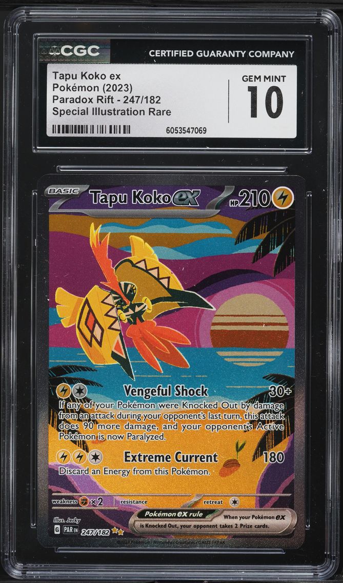 2023 #247 Tapu Koko EX CGC 10 Par EN-Paradox Rift Pokemon