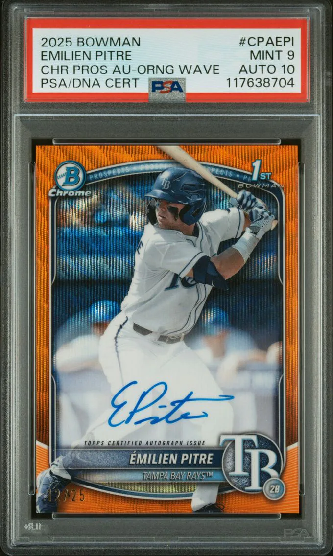 2025 #CPAEPI Emilien Pitre PSA 9 Bowman Chrome Prospect Autographs