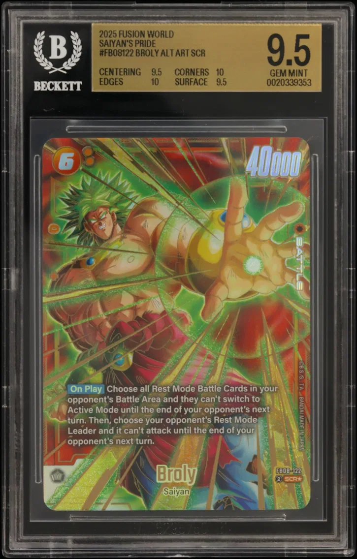 2025 #FB08122 Broly ALT ART SCR BGS 9.5 Dragon Ball Super Card Game Fusion World Saiyan's Pride