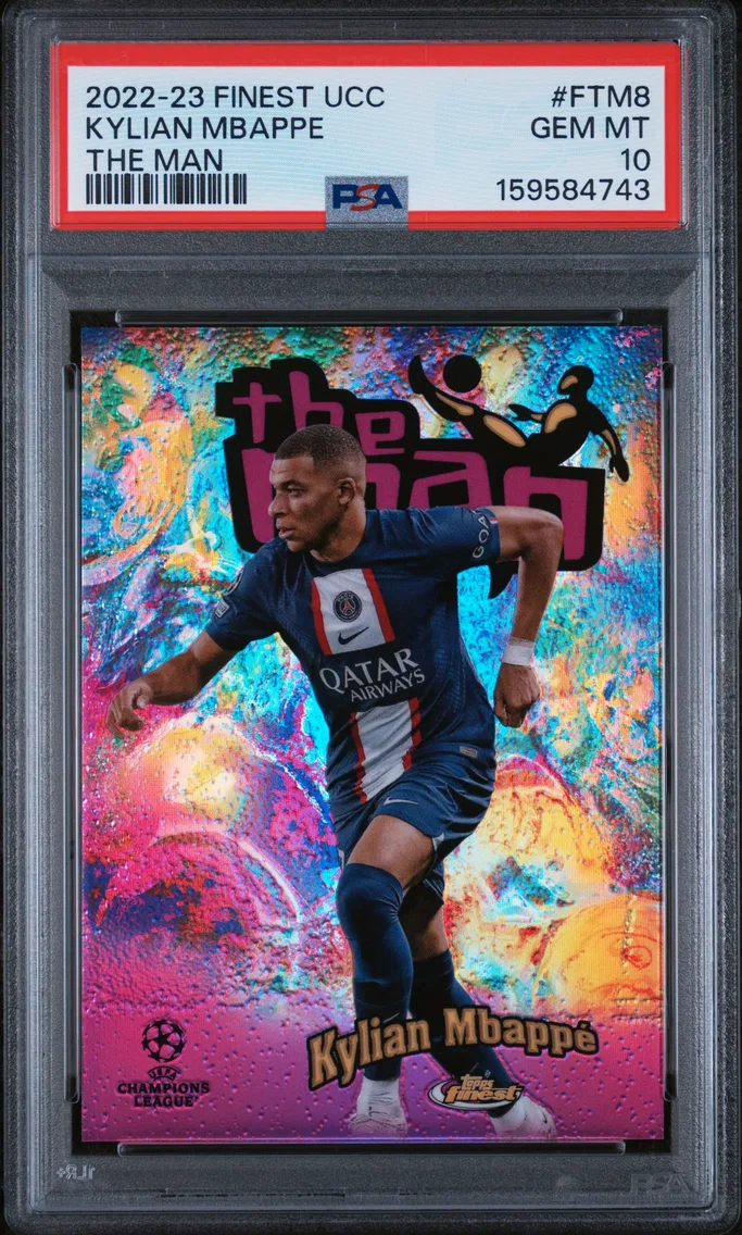 2022 #FTM8 Kylian Mbappe PSA 10 Topps Finest UEFA Club Competitions the Man