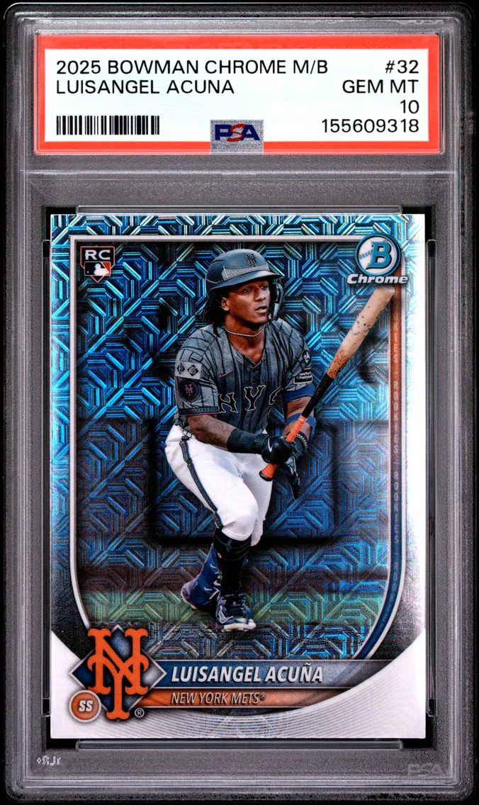 2025 #32 Luisangel Acuna PSA 10 Bowman Chrome Mega Box