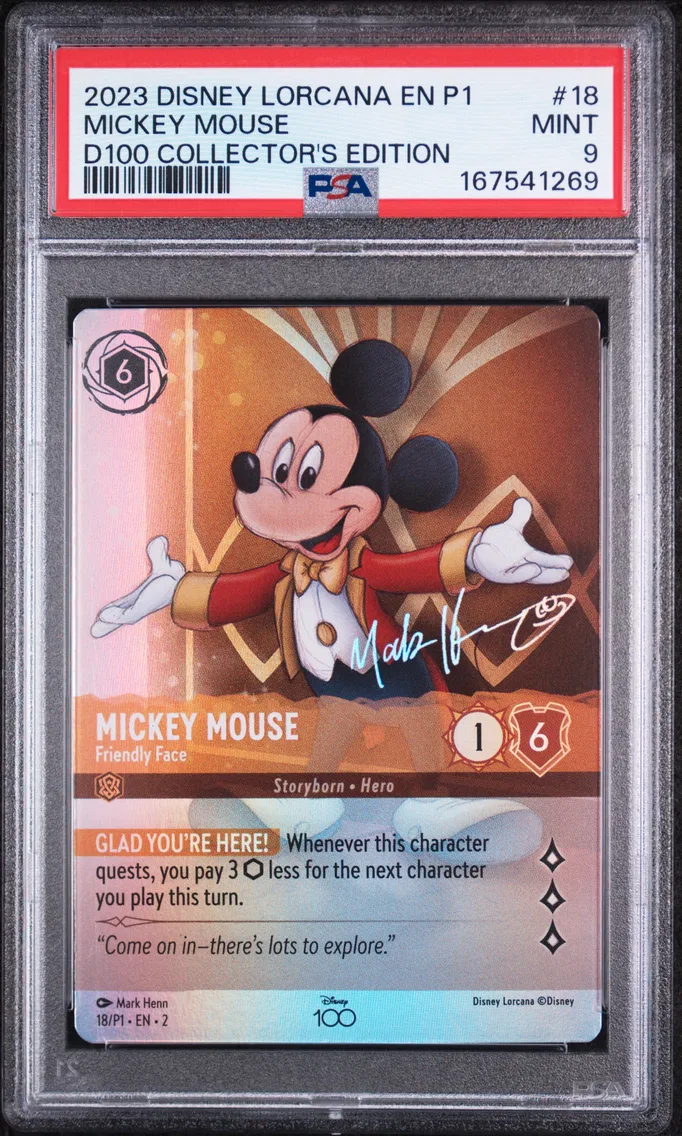 2023 #18 Mickey Mouse - Friendly Face PSA 9 Disney Lorcana EN P1-Promo
