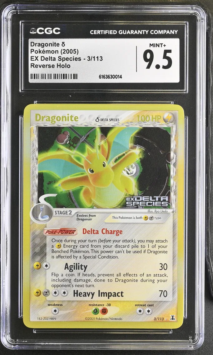 2005 #3 Dragonite � Reverse Holo CGC 9.5 EX Delta Species - English