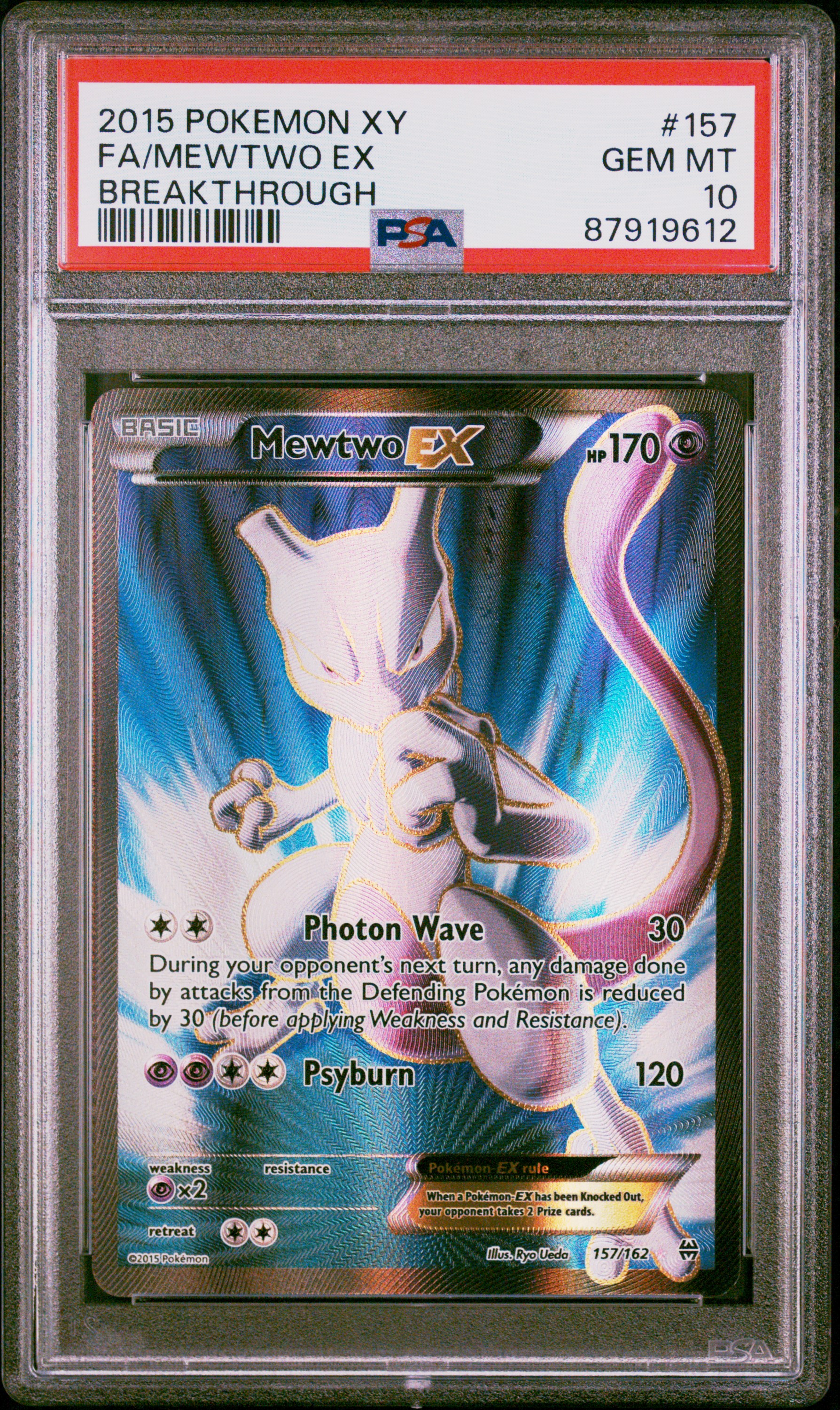 2015 #157 Full Art/Mewtwo Ex PSA 10 Xy Breakthrough