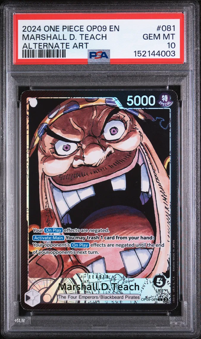 2024 #081 Marshall D. Teach PSA 10 One Piece OP09-Emperors in the New World