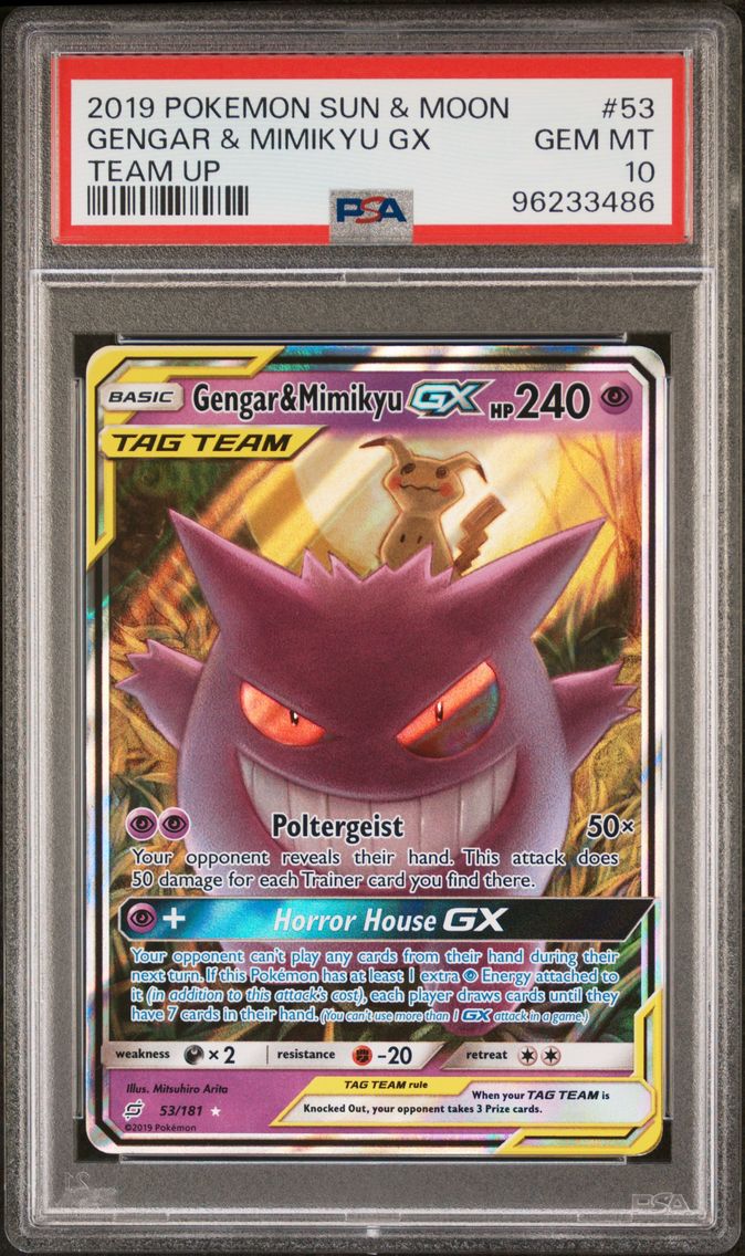 2019 #53 Gengar & Mimikyu GX PSA