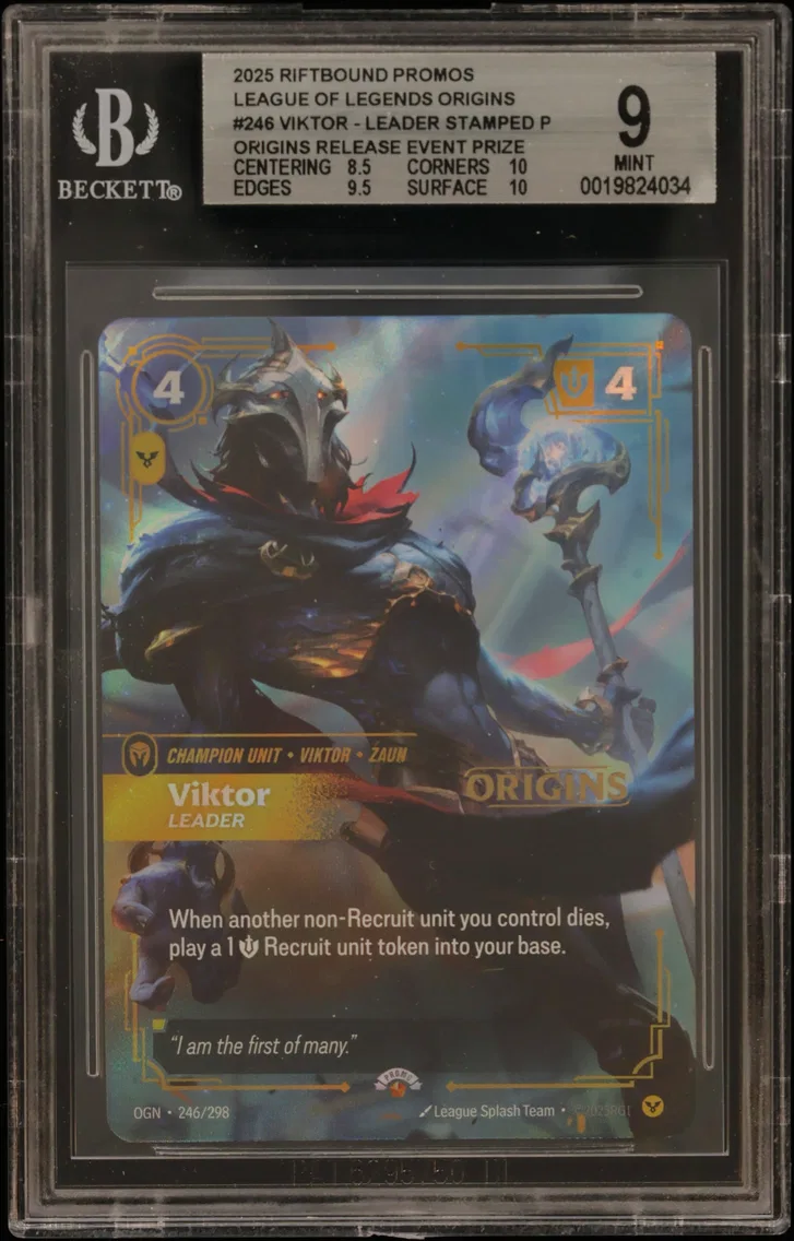 2025 #246 Viktor - Leader STAMP P/(Origins Release Event Prize Pack) BGS 9 Riftbound: League of Legends TCG Origins Promos