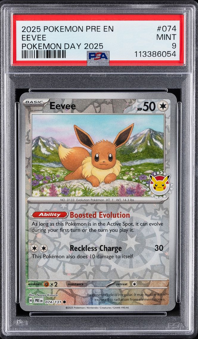 2025 #074 Eevee PSA 9 Pre EN-Prismatic Evolutions Pokemon