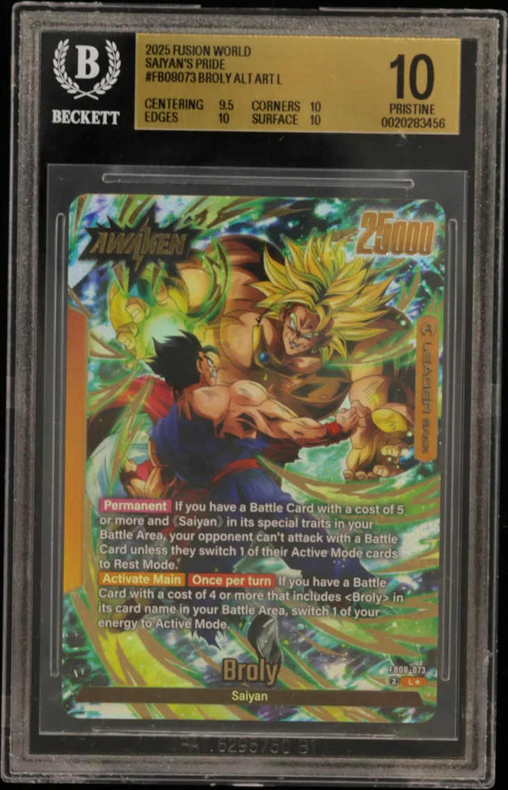 2025 #FB08073 Broly ALT ART L BGS 10 Dragon Ball Super Card Game Fusion World Saiyan's Pride