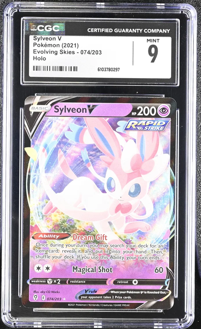 2021 #074 Sylveon V CGC 9 Evolving Skies - English