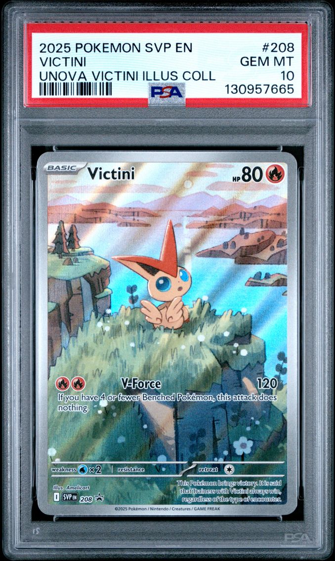 2025 #208 Victini PSA 10 Svp EN-SV Black Star Promo