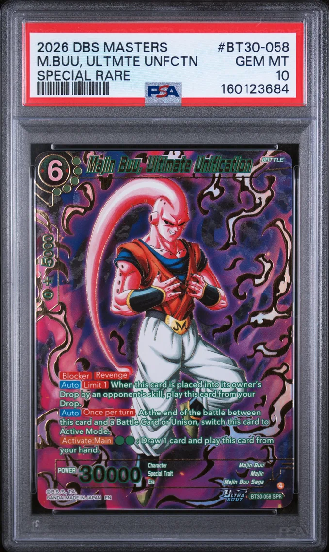 2026 #BT30-058 Majin Buu, Ultimate Unification PSA 10 Dragon Ball Super Card Game Masters Series 30 Three Glorious Fighters